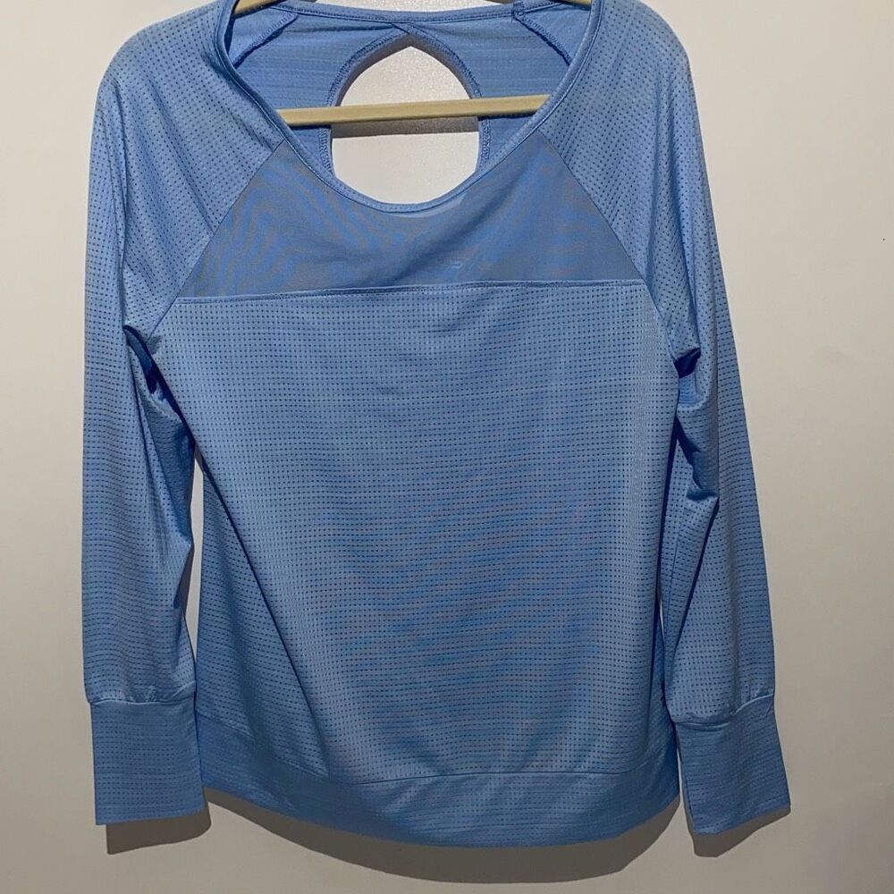 Skechers Women's Activewear Laser Workout Long Sleeve Sweatshirt Top Blue XL‎